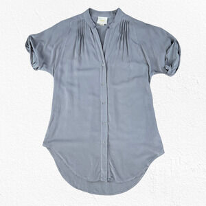 Maeve Slate Button Down Blouse